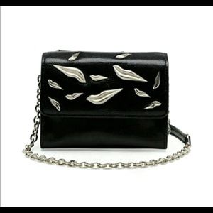 DVF Black Leather Lips Mini Bag